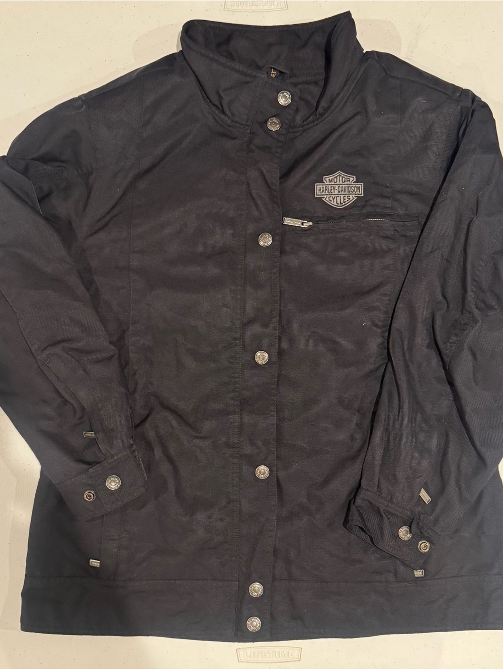 Harley-Davidson Black Jacket with Gold & White Eagle Patch